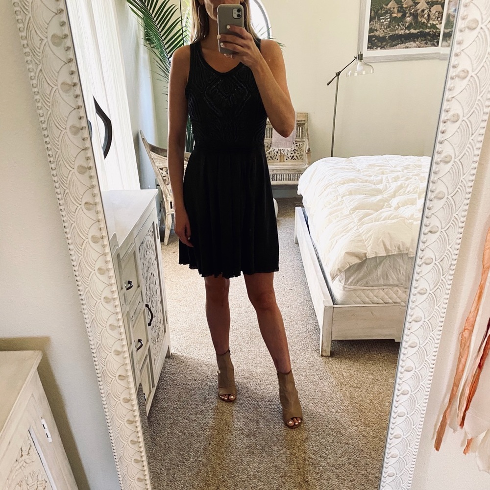 Black embroidered Free People Dress
